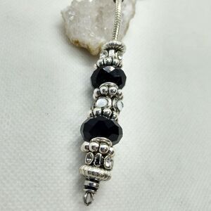 Lolo black and silver‎ Murano keychain nwt